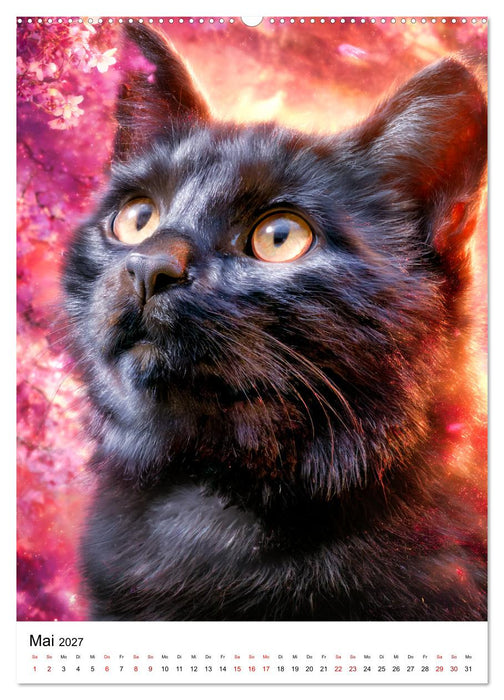 Von wegen Unglück! - Die faszinierende Welt schwarzer Katzen (CALVENDO Premium Wandkalender 2027)