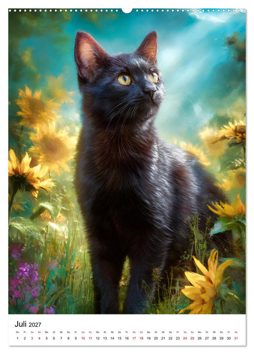 Von wegen Unglück! - Die faszinierende Welt schwarzer Katzen (CALVENDO Premium Wandkalender 2027)