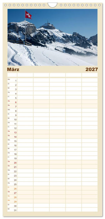 Alpstein und Säntis – Kleines Gebirge, ganz groß (CALVENDO Familienplaner 2027)