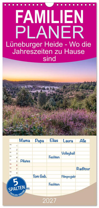 Lüneburger Heide - Wo die Jahreszeiten zu Hause sind (CALVENDO Familienplaner 2027)