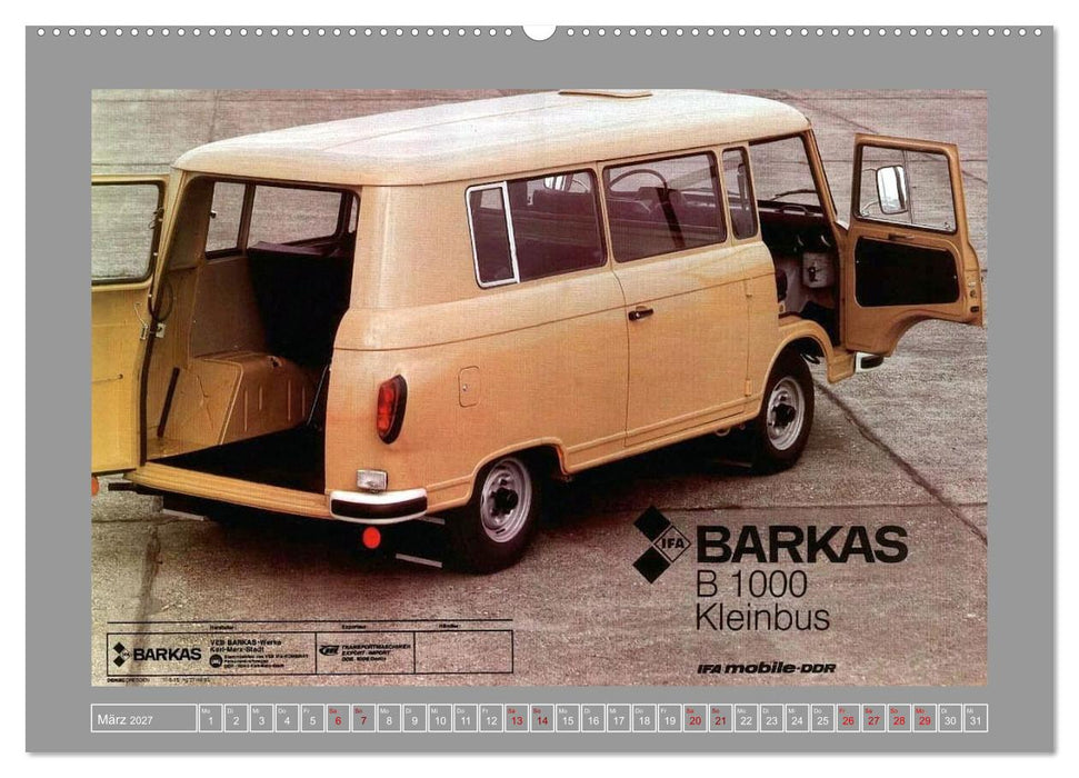 Die DDR auf Rädern (CALVENDO Wandkalender 2027)