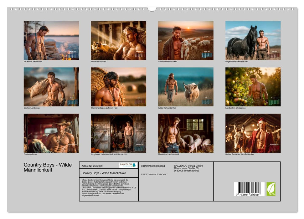 Country Boys - Wilde Männlichkeit (CALVENDO Premium Wandkalender 2027)
