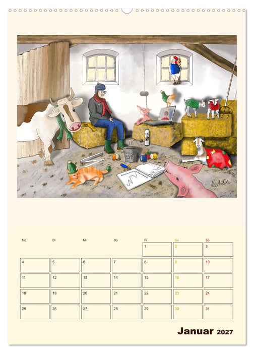 Bauernhofleben zwischen Mist und Herzlichkeit (CALVENDO Premium Wandkalender 2027)