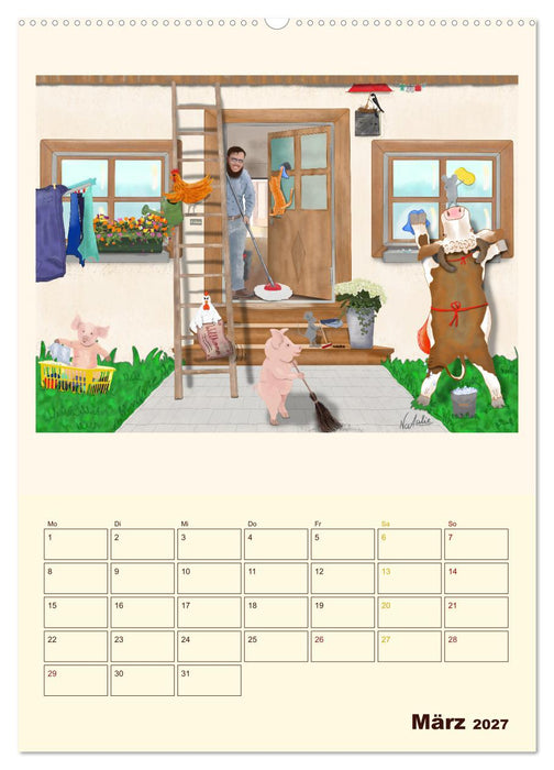 Bauernhofleben zwischen Mist und Herzlichkeit (CALVENDO Premium Wandkalender 2027)