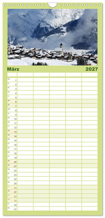 Sakrallandschaft Surselva (CALVENDO Familienplaner 2027)