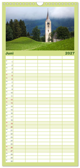 Sakrallandschaft Surselva (CALVENDO Familienplaner 2027)