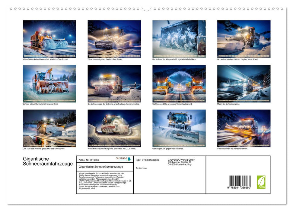 Gigantische Schneeräumfahrzeuge (CALVENDO Premium Wandkalender 2027)