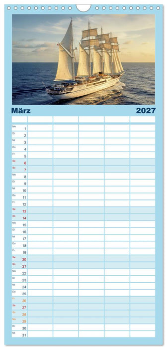 Angelehnt an Segelkreuzfahrtschiffe (CALVENDO Familienplaner 2027)