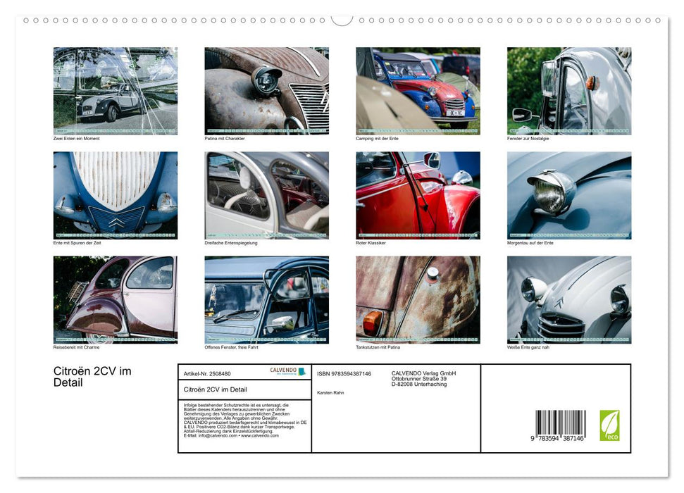 Citroën 2CV im Detail (CALVENDO Premium Wandkalender 2027)