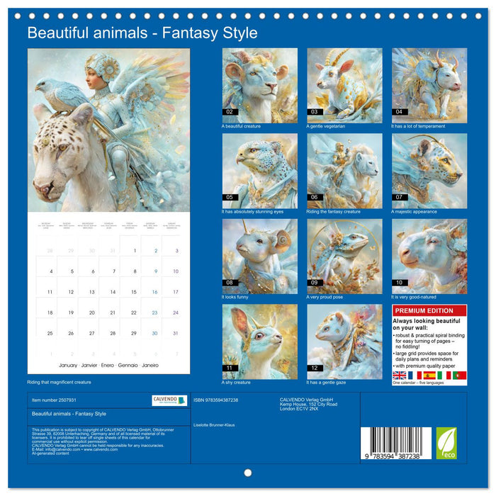 Beautiful animals - Fantasy Style (CALVENDO Monthly Calendar 2027)