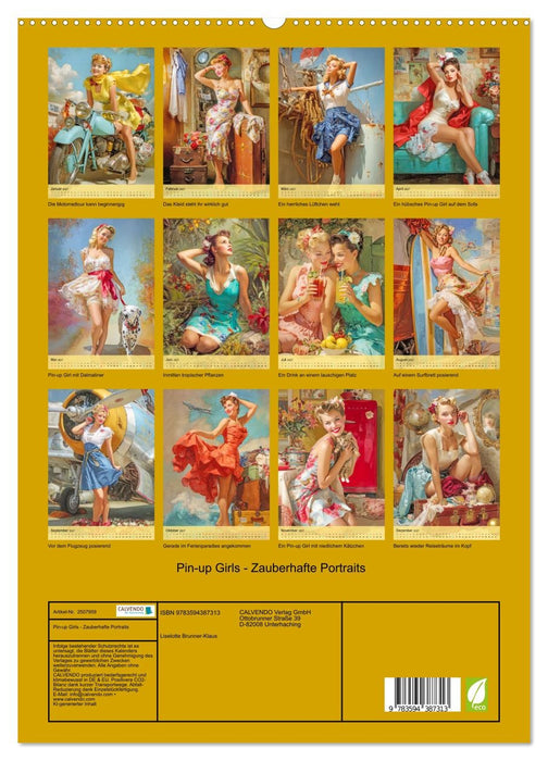 Pin-up Girls - Zauberhafte Portraits (CALVENDO Premium Wandkalender 2027)