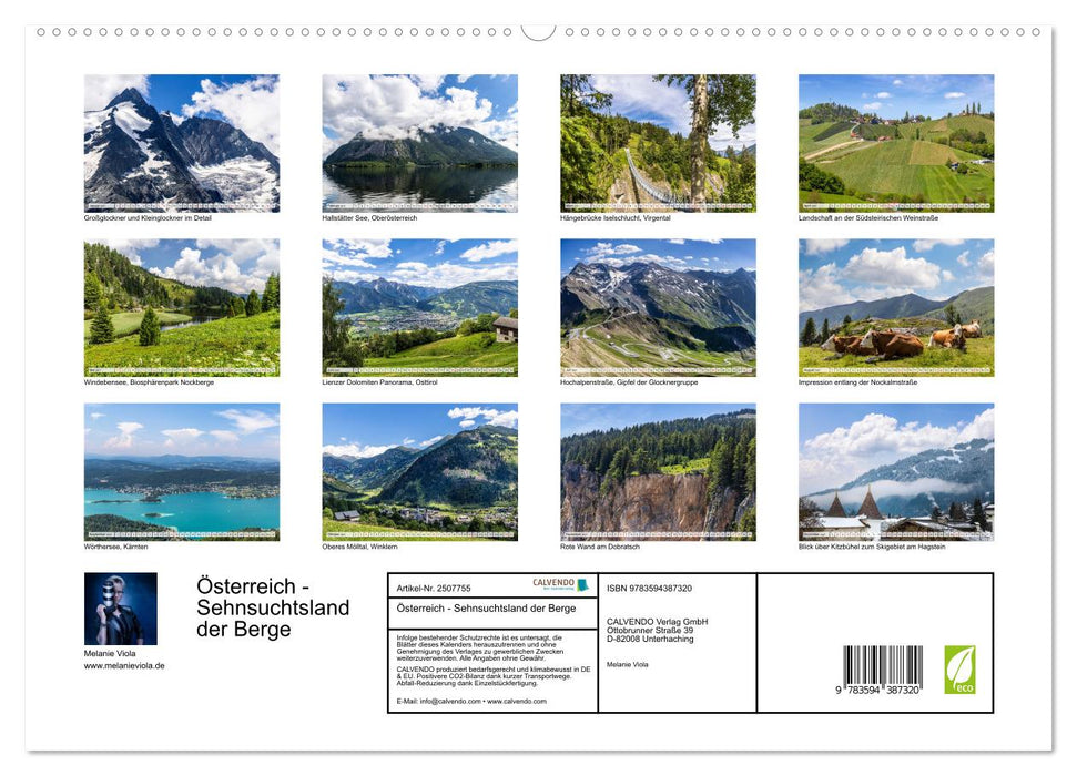 Österreich - Sehnsuchtsland der Berge (CALVENDO Wandkalender 2027)