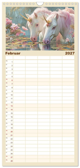 Einhörner - Verträumte Fantasiemotive (CALVENDO Familienplaner 2027)