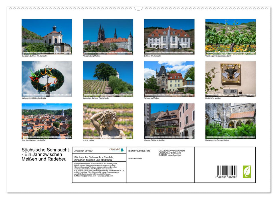 Sächsische Sehnsucht - Ein Jahr zwischen Meißen und Radebeul (CALVENDO Premium Wandkalender 2027)
