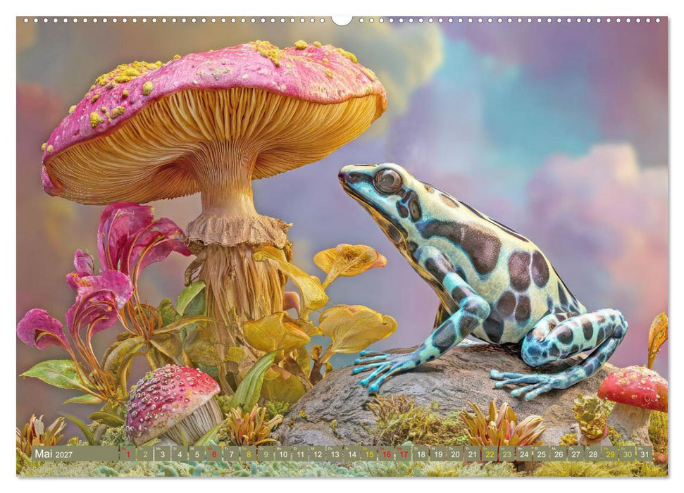 Dschungeltiere Wunderwelt - Verspielte Illustrationen (CALVENDO Wandkalender 2027)