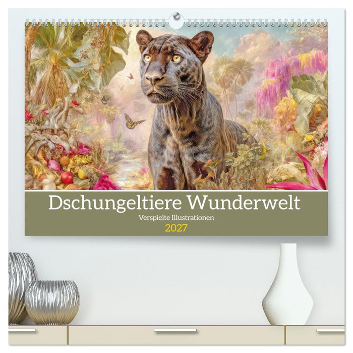 Dschungeltiere Wunderwelt - Verspielte Illustrationen (CALVENDO Premium Wandkalender 2027)