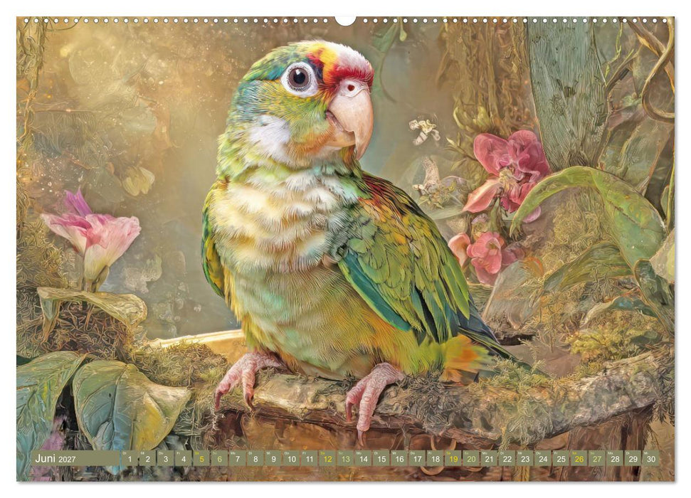 Dschungeltiere Wunderwelt - Verspielte Illustrationen (CALVENDO Premium Wandkalender 2027)