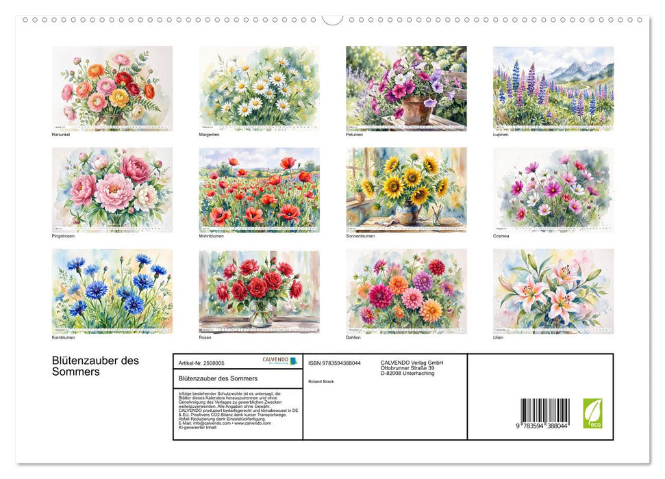 Blütenzauber des Sommers (CALVENDO Premium Wandkalender 2027)