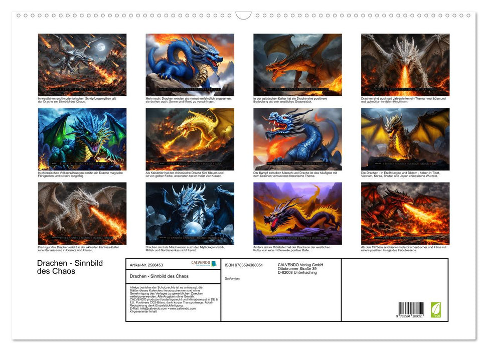 Drachen - Sinnbild des Chaos (CALVENDO Wandkalender 2027)