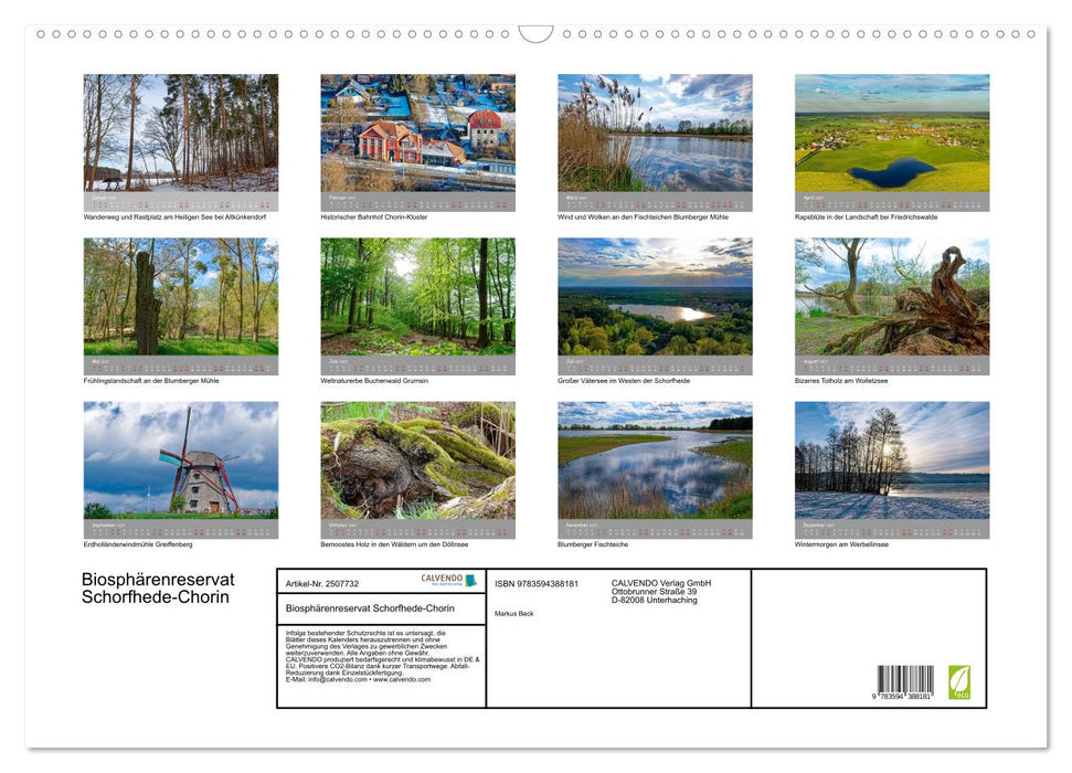 Biosphärenreservat Schorfhede-Chorin (CALVENDO Wandkalender 2027)