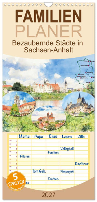 Bezaubernde Städte in Sachsen-Anhalt (CALVENDO Familienplaner 2027)