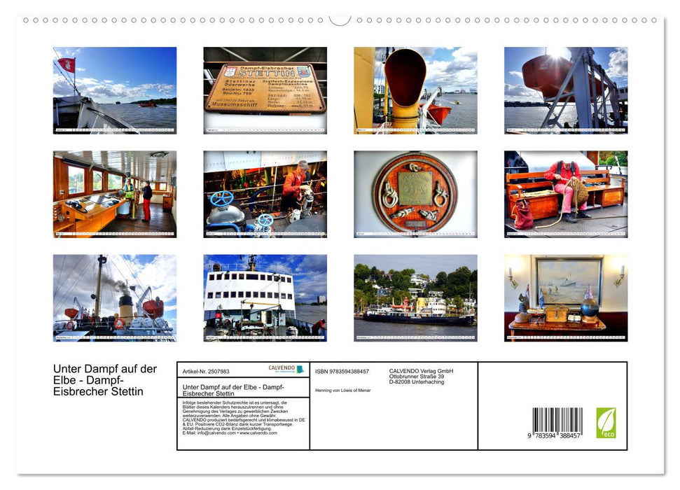 Unter Dampf auf der Elbe - Dampf-Eisbrecher Stettin (CALVENDO Premium Wandkalender 2027)