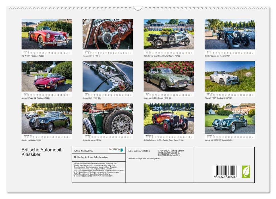 Britische Automobil-Klassiker (CALVENDO Premium Wandkalender 2027)