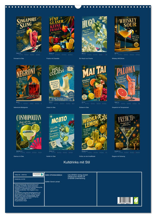 Kultdrinks mit Stil (CALVENDO Wandkalender 2027)