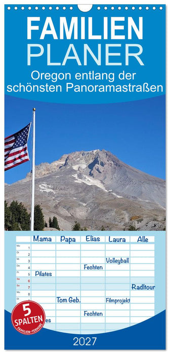 Oregon entlang der schönsten Panoramastraßen (CALVENDO Familienplaner 2027)