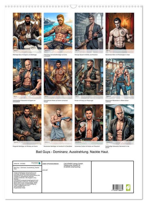 Bad Guys - Dominanz. Ausstrahlung. Nackte Haut. (CALVENDO Wandkalender 2027)