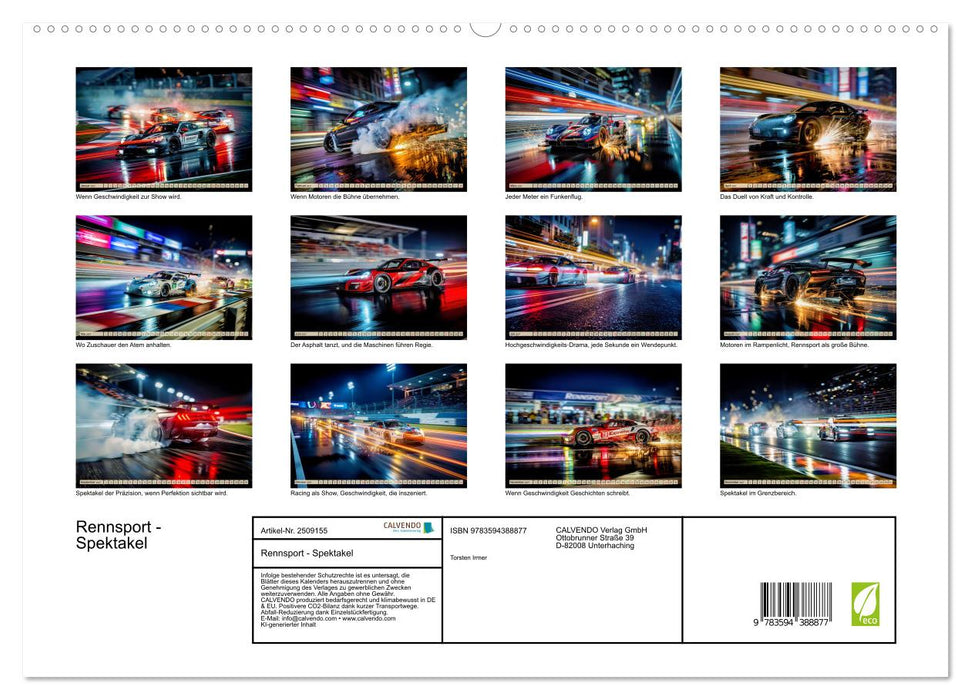 Rennsport - Spektakel (CALVENDO Premium Wandkalender 2027)