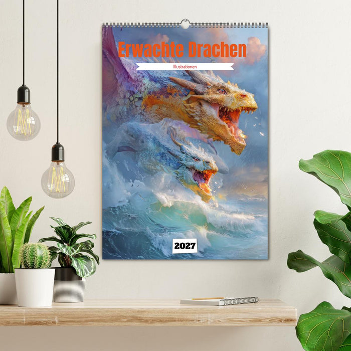 Erwachte Drachen - Illustrationen (CALVENDO Wandkalender 2027)