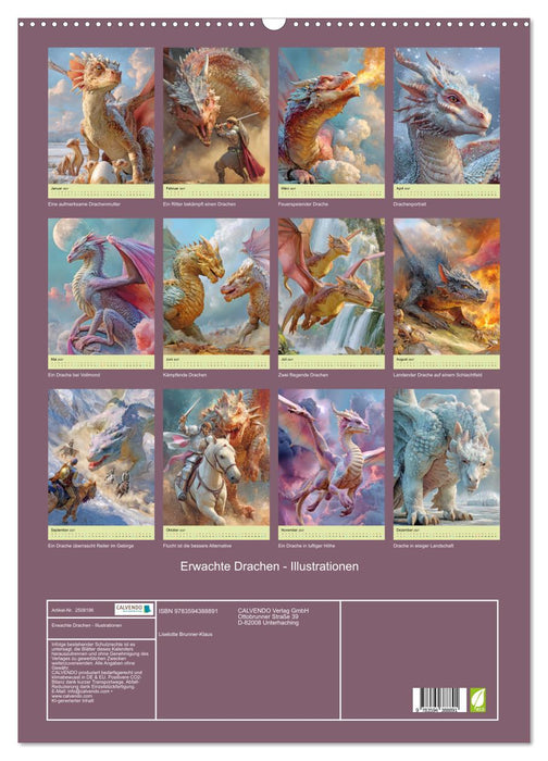 Erwachte Drachen - Illustrationen (CALVENDO Wandkalender 2027)