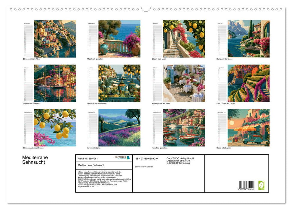 Mediterrane Sehnsucht (CALVENDO Wandkalender 2027)