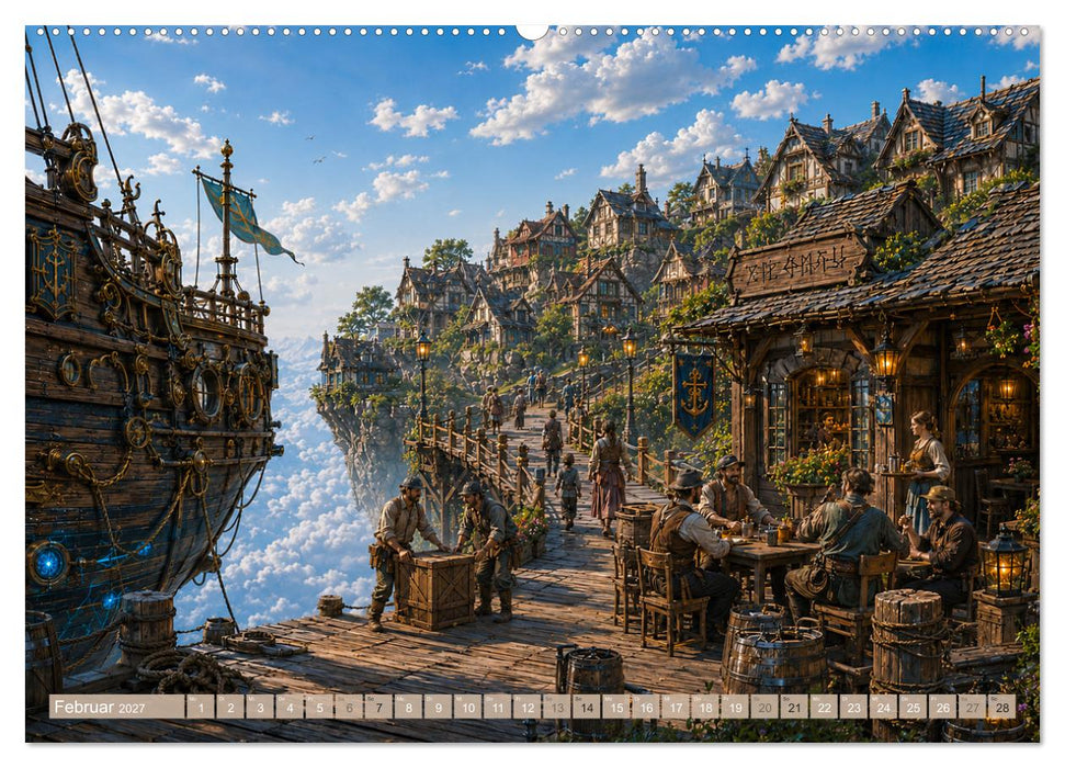 Die schwebenden Inseln von Caelora (CALVENDO Premium Wandkalender 2027)