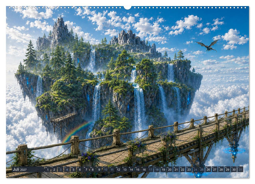 Die schwebenden Inseln von Caelora (CALVENDO Premium Wandkalender 2027)