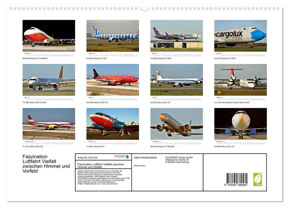 Faszination Luftfahrt Vielfalt zwischen Himmel und Vorfeld (CALVENDO Premium Wandkalender 2027)