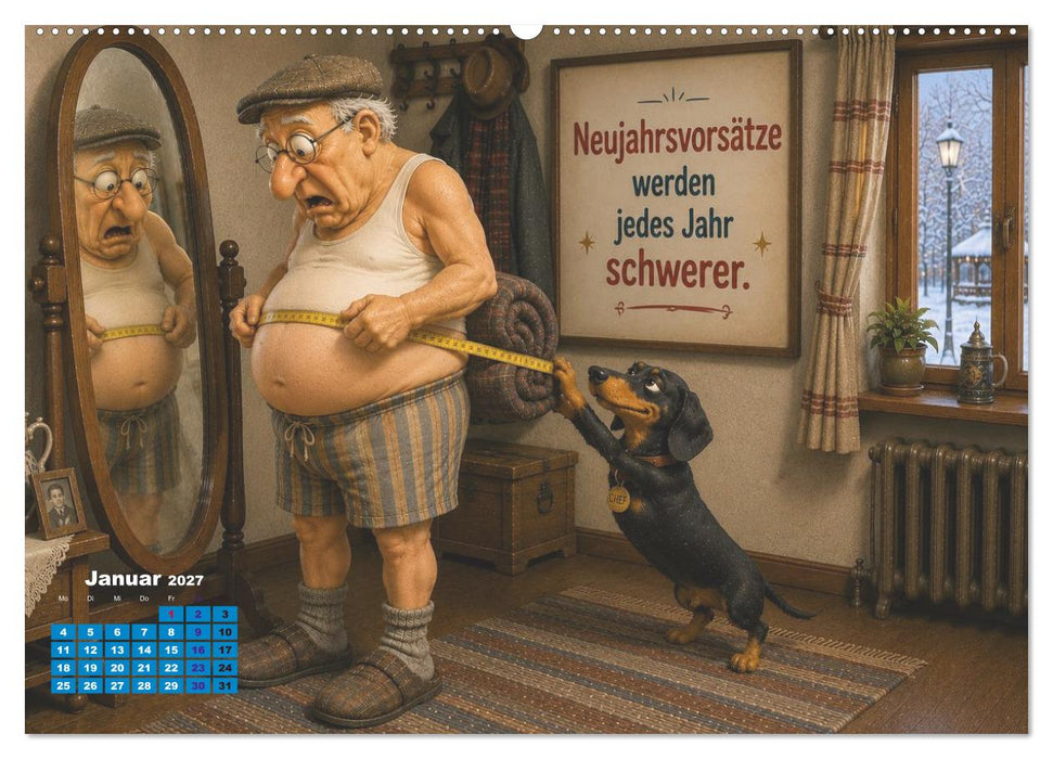 Opa Herbert und Dackel Bruno (CALVENDO Premium Wandkalender 2027)