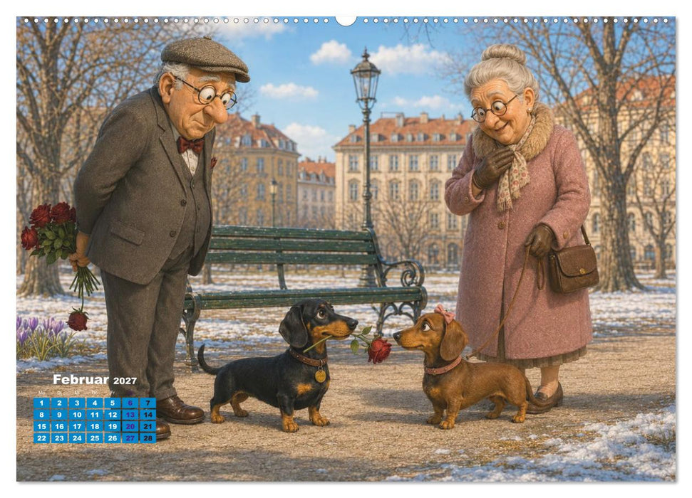 Opa Herbert und Dackel Bruno (CALVENDO Premium Wandkalender 2027)
