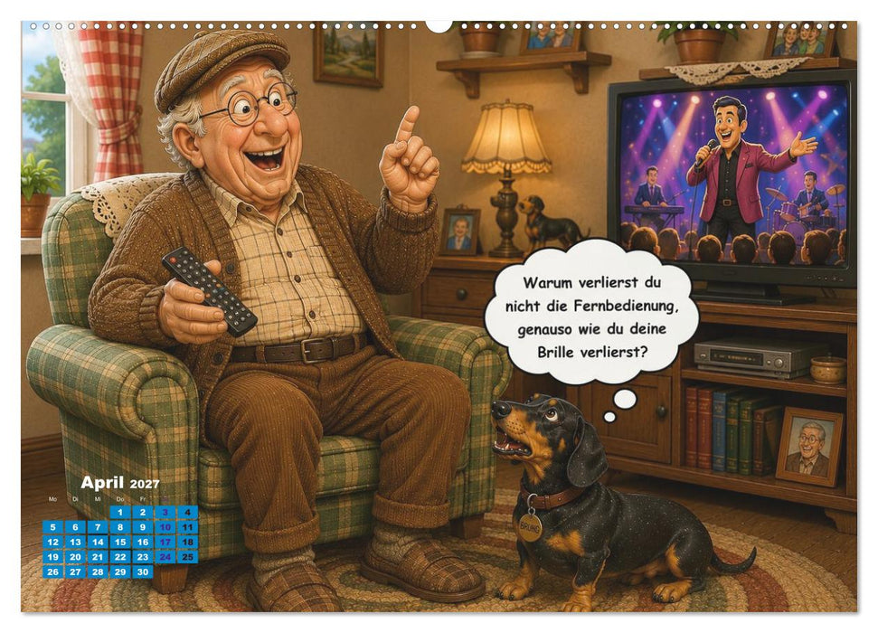Opa Herbert und Dackel Bruno (CALVENDO Premium Wandkalender 2027)