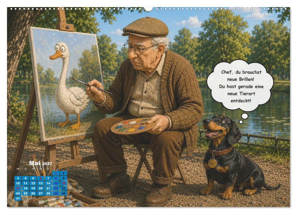 Opa Herbert und Dackel Bruno (CALVENDO Premium Wandkalender 2027)