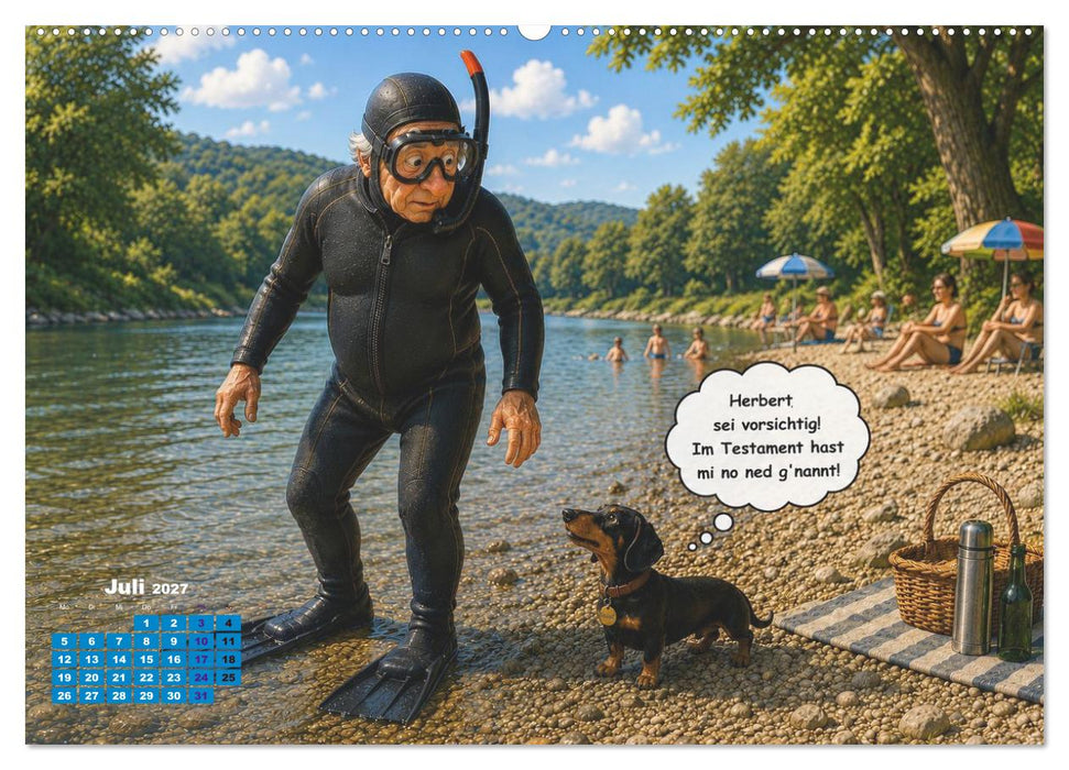 Opa Herbert und Dackel Bruno (CALVENDO Premium Wandkalender 2027)