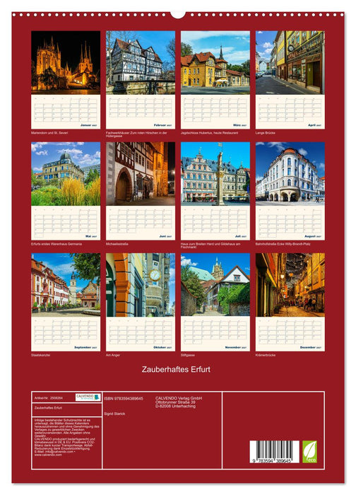 Zauberhaftes Erfurt (CALVENDO Premium Wandkalender 2027)