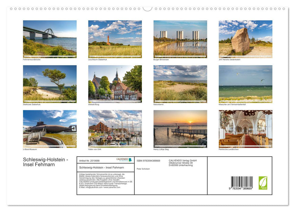Schleswig-Holstein - Insel Fehmarn (CALVENDO Premium Wandkalender 2027)