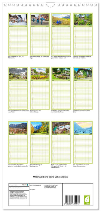Mittenwald und seine Jahreszeiten (CALVENDO Familienplaner 2027)