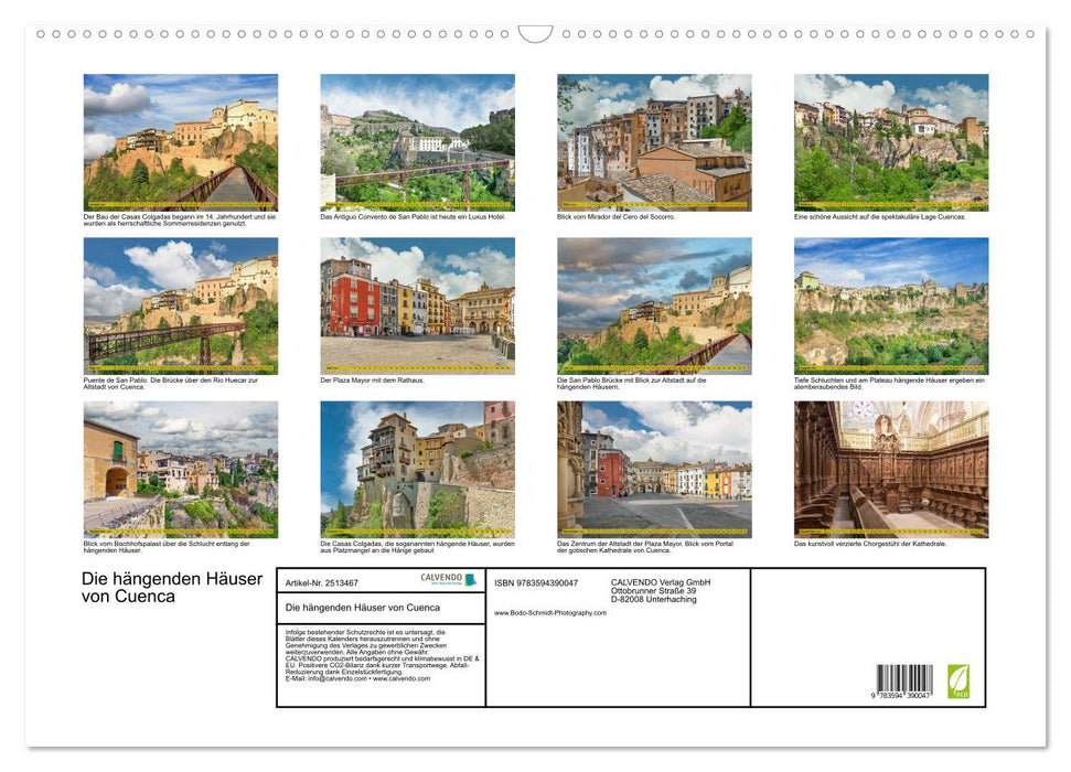 Die hängenden Häuser von Cuenca (CALVENDO Wandkalender 2027)