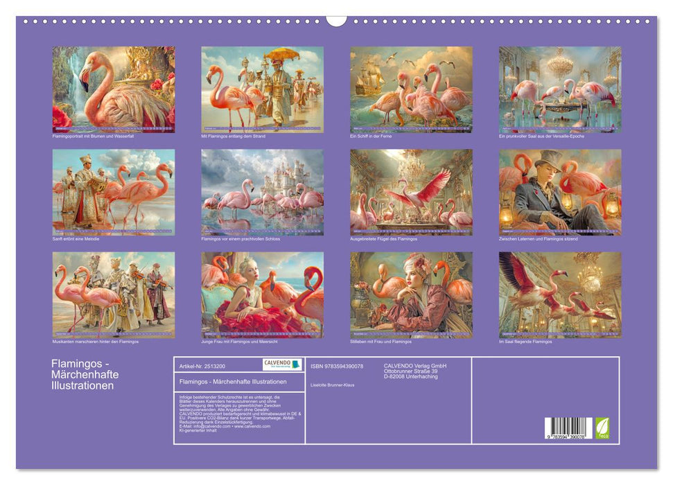 Flamingos - Märchenhafte Illustrationen (CALVENDO Wandkalender 2027)