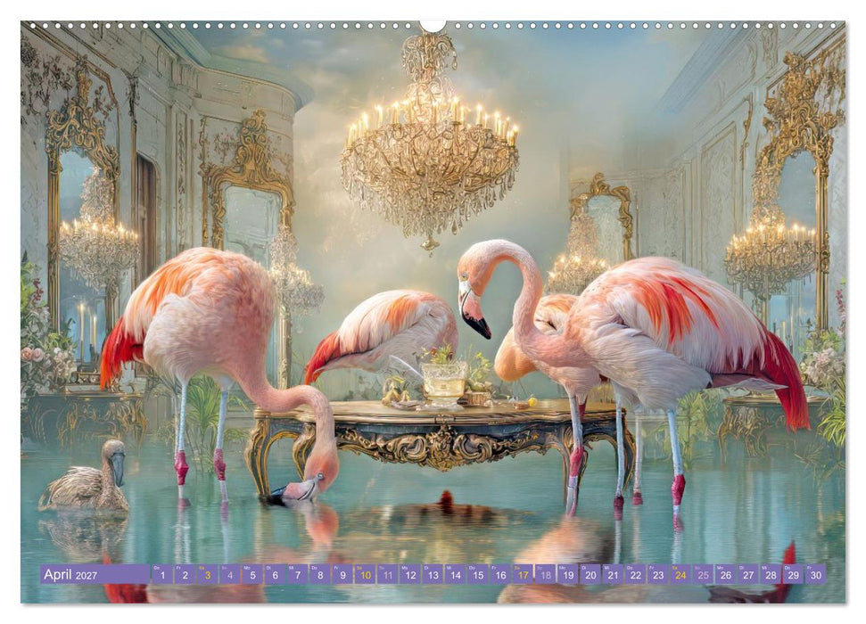 Flamingos - Märchenhafte Illustrationen (CALVENDO Wandkalender 2027)