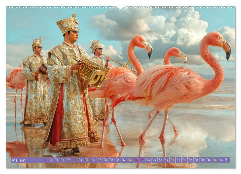 Flamingos - Märchenhafte Illustrationen (CALVENDO Wandkalender 2027)