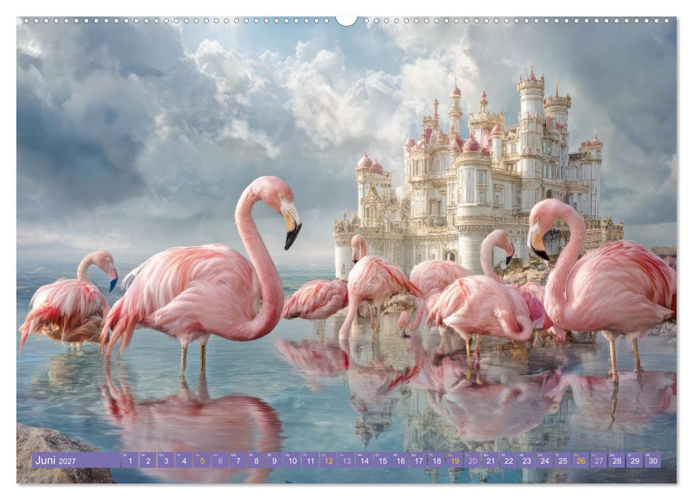 Flamingos - Märchenhafte Illustrationen (CALVENDO Wandkalender 2027)